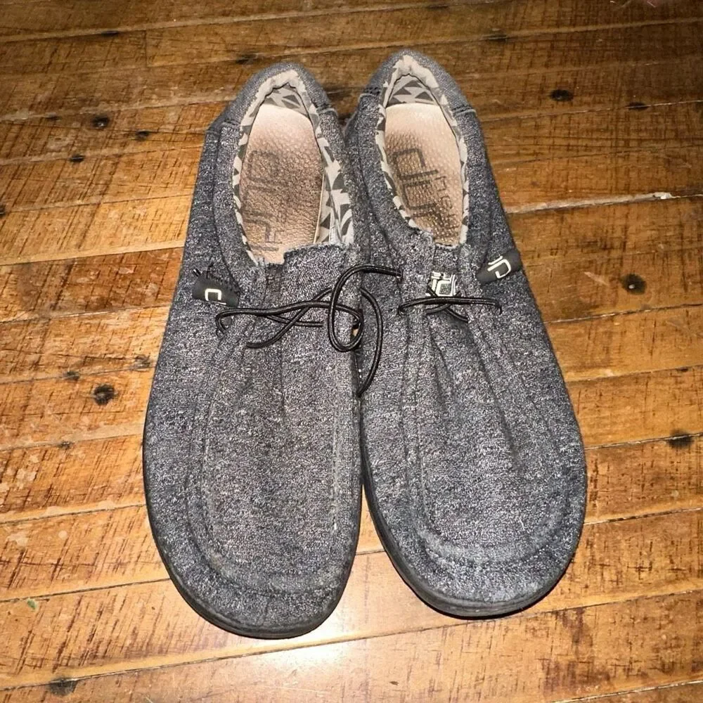 Hey Dudes Black Melange slip on comfortable 11 shoes